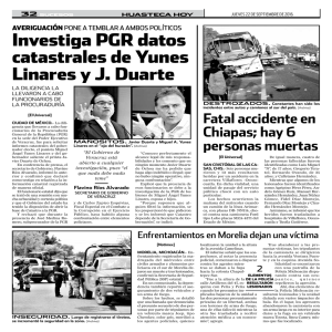 investiga Pgr datos catastrales de Yunes Linares y J. Duarte