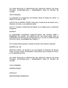 ley para regular la prestacion del servicio publico de agua potable