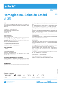 Hemoglobina, Solución Estéril al 2%