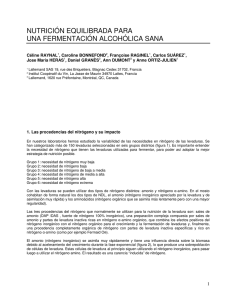 nutrición equilibrada para una fermentación alcohólica