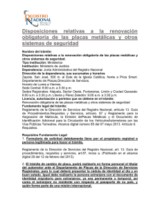 Disposiciones relativas a la renovación obligatoria de las placas