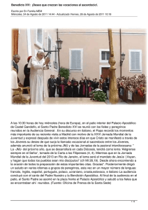 Benedicto XVI: ¡Deseo que crezcan las vocaciones al sacerdocio!.