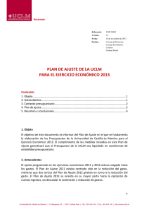 Plan de ajuste 2013 - Universidad de Castilla
