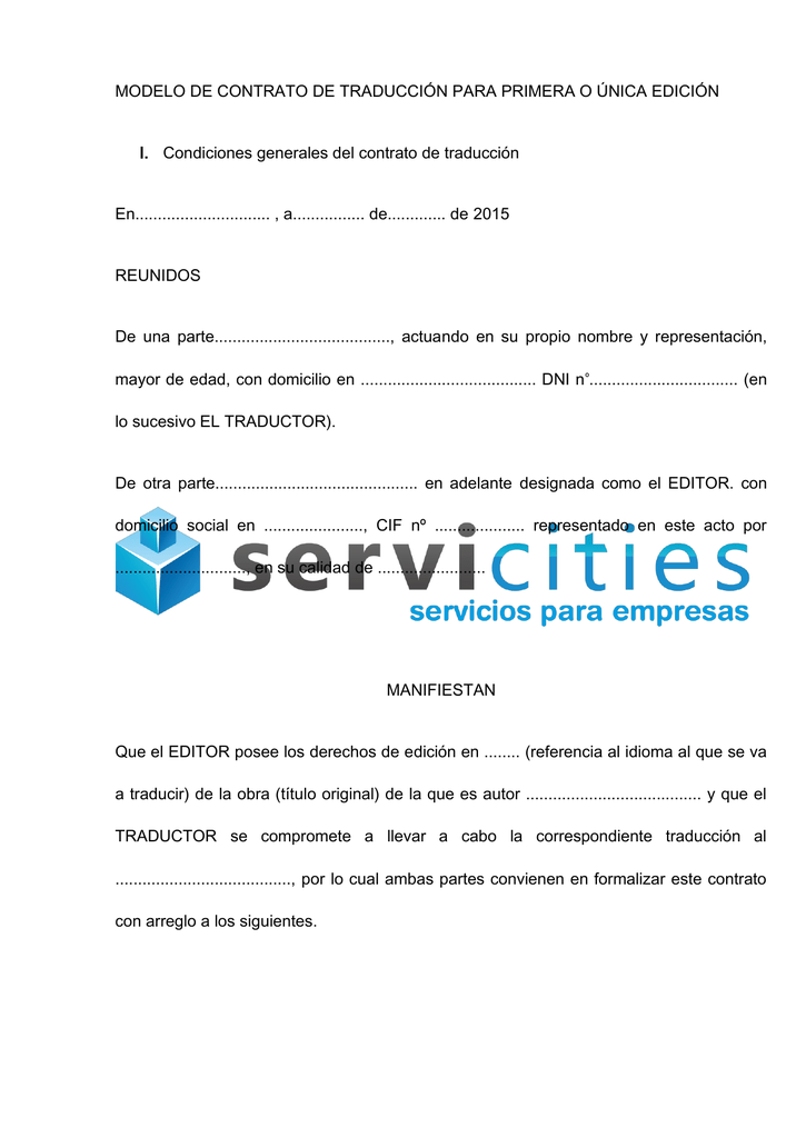 Contrato De Servicios De Traducción 0084