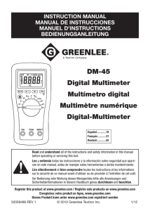 DM-45 Digital Multimeter Multímetro digital Multimètre numérique