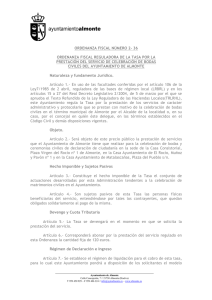 2-36 Ordenanza fiscal por la celebración de matrimonios en