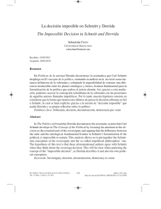 La decisión imposible en Schmitt y Derrida