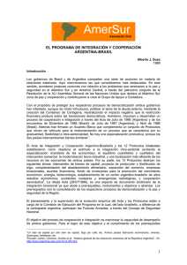 El Programa de Integración y Cooperación Argentina