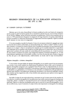 REGIMEN DEMOGRAFICO DE LA POBLACION ANDALUZA DE