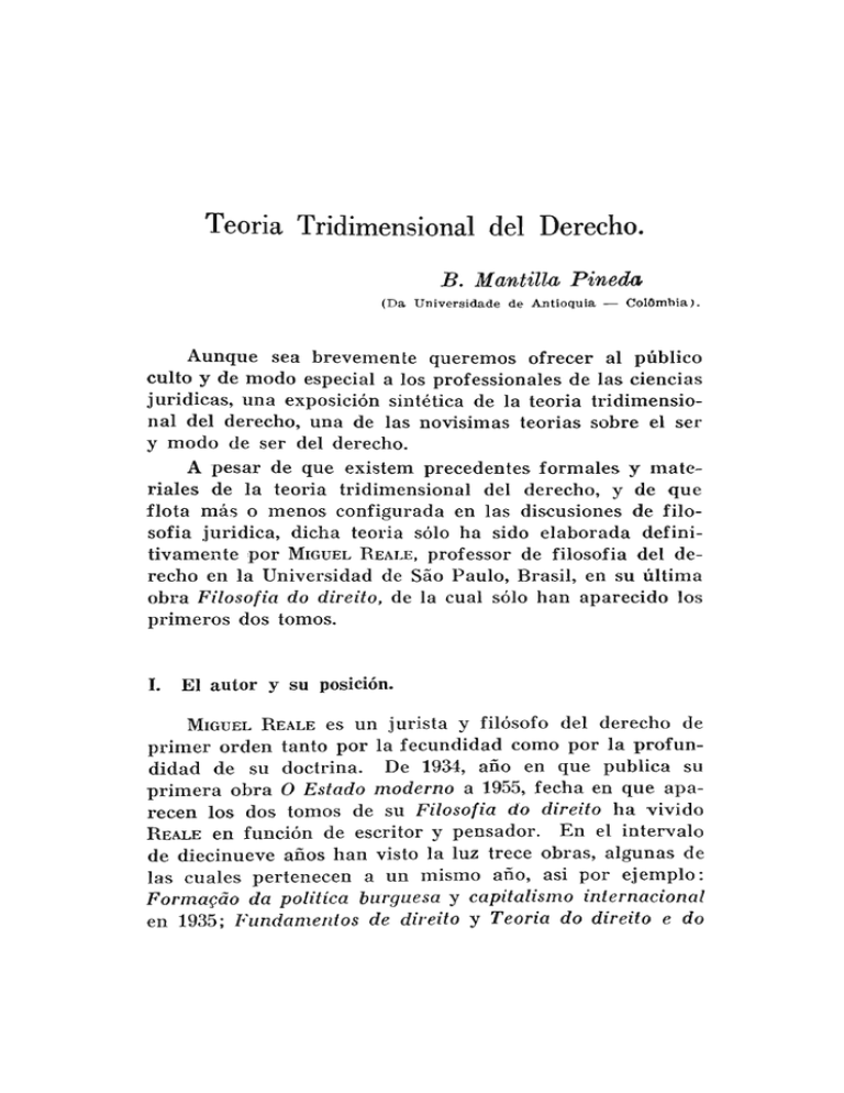 Teoria Tridimensional Dei Derecho.