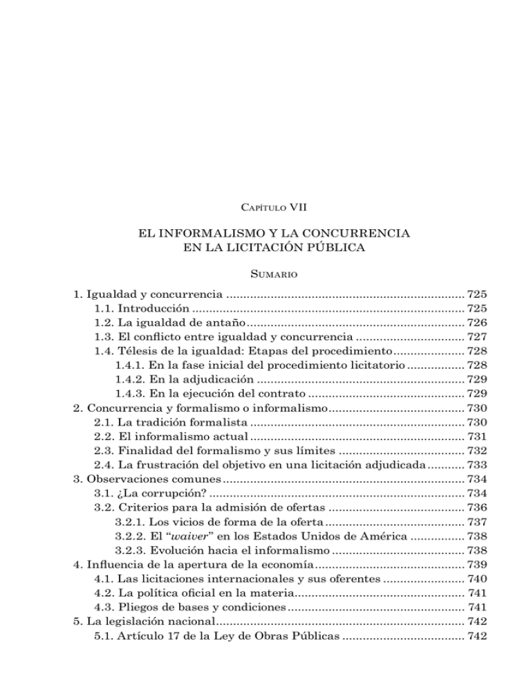 El Informalismo Y La Concurrencia En La Licitaci N P Blica