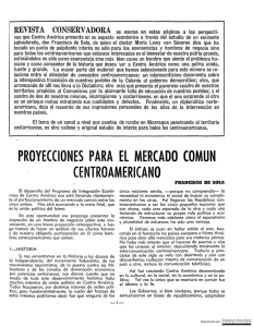Proyecciones para el Mercado Común Centroamericano