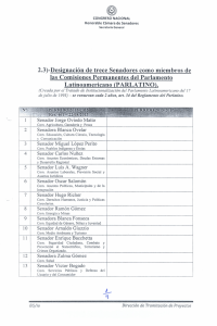 2.3)-Designación de trece Senadores como miembros de las
