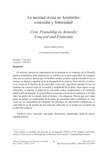 La amistad cívica en Aristóteles: concordia y fraternidad