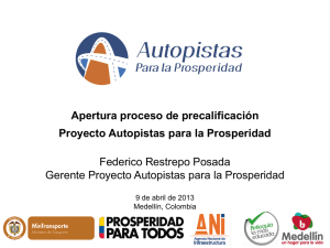 Apertura proceso de precalificación Proyecto Autopistas para