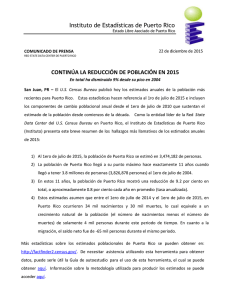 22 de diciembre de 2015 - Instituto de Estadísticas de Puerto Rico