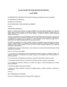 Ley de creación del Fondo Nacional del Ambiente Ley N° 26793