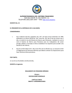 reglamento de pensiones mínimas - Superintendencia del Sistema