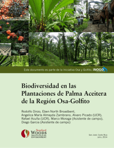 Biodiversidad en las Plantaciones de Palma Aceitera de la