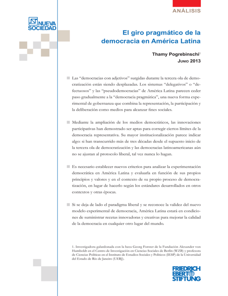 El Giro Pragm tico De La Democracia En Am rica Latina