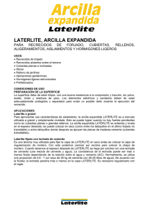 LATERLITE, ARCILLA EXPANDIDA