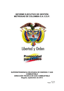 informe ejecutivo de gestión metrogas de colombia saesp