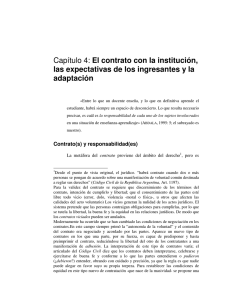 Capítulo 4: El contrato con la institución, las expectativas de los