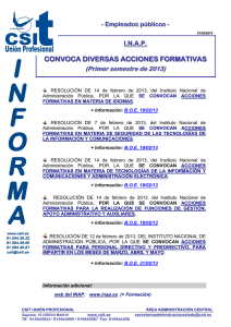 convoca diversas acciones formativas