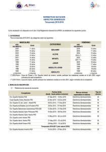 normativa de natación aspectos generales 2015-2016