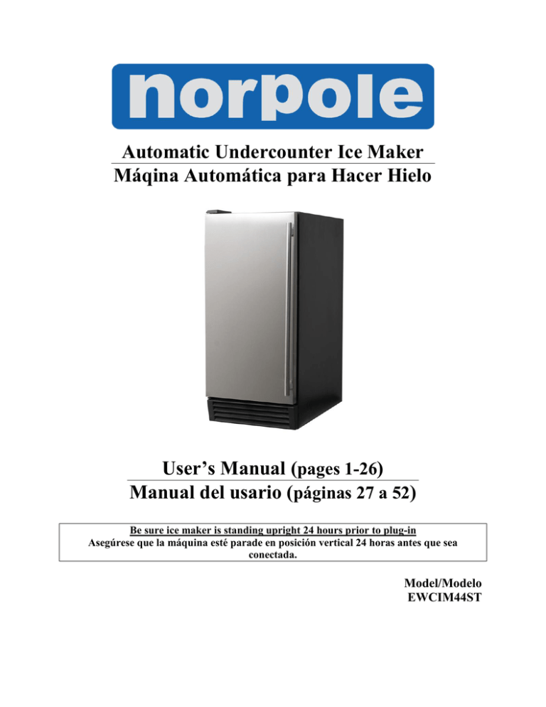 FIM44 Ice Maker User`s manual