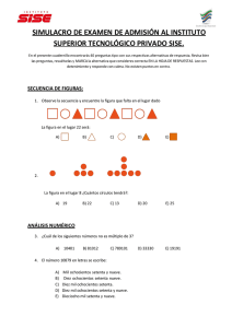 SIMULACRO DE EXAMEN DE ADMISIÓN AL INSTITUTO