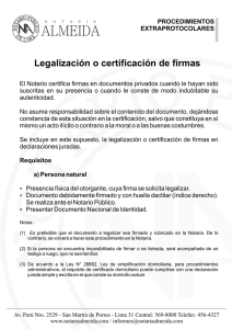 Legalización o certificación de firmas