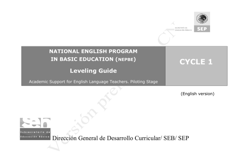 NATIONAL ENGLISH PROGRAM IN BASIC EDUCATION