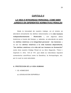 DELITOS RELATIVOS A LA VIDA E INTEGRIDAD PERSONAL