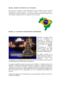 BRASIL: MISIÓN CONTINENTAL EN MARCHA En este mes de