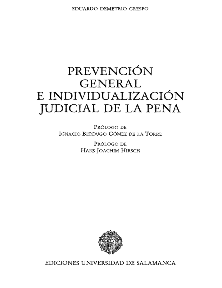 Prevención General E Individualización Judicial De La Pena