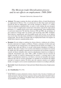 The Mexican trade liberalization process and its net effects on