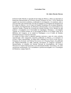 1 Curriculum Vitae Dr. Isidro Morales Moreno El Doctor Isidro