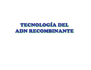 tecnología del adn recombinante tecnología del adn recombinante