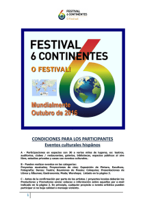 CONDICIONES PARA LOS PARTICIPANTES Eventos culturales