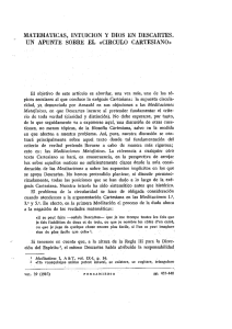 matematicas, intuicion y dios en descartes. un apunte