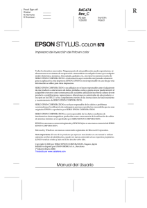 Manual del Usuario de la Stylus Color 670 Yukon