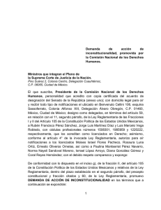 1 Demanda de acción de inconstitucionalidad, promovida