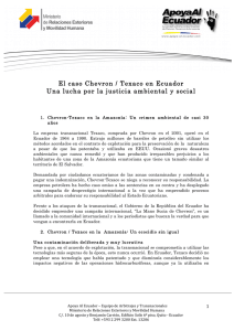 El caso Chevron / Texaco en Ecuador Una lucha por la justicia