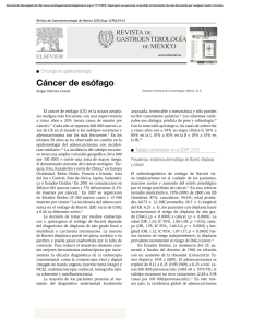 Cáncer de esófago - Revista de Gastroenterología de México