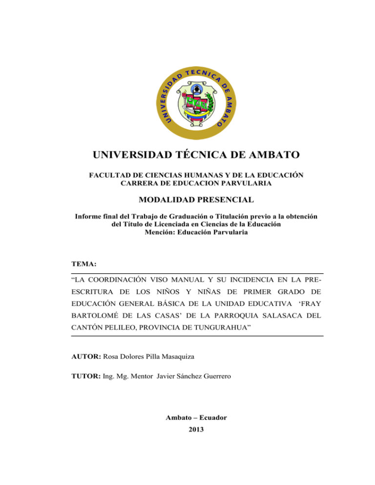 Deficiente Coordinaci n Viso Manual Y Su Incidencia En La Pre