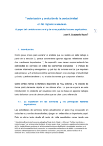 Terciarización y evolución de la productividad en las regiones