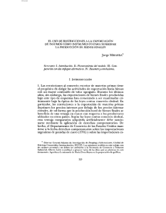 el uso de restricciones a la exportación de insumos como