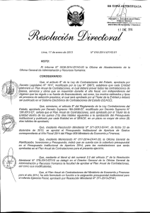 Resolución Directoral Nº 019-2014-EF/43.01