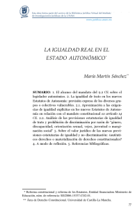 LA IGUALDAD REAL EN EL ESTADO AUTONÓMICO*